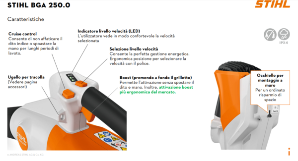SOFFIATORE A BATTERIA STIHL BGA 250 - immagine 4